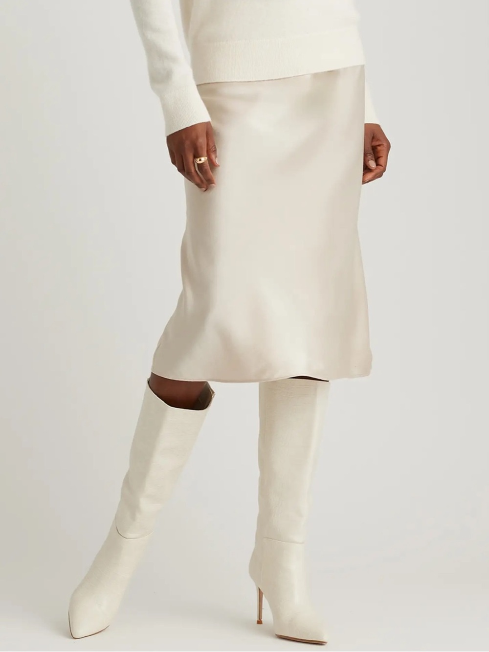 Silk Midi Skirt